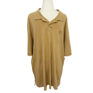 IZOD Tan Polo Shirt 3/4 Sleeve Casual Classic‎ Comfy Top Men's XL